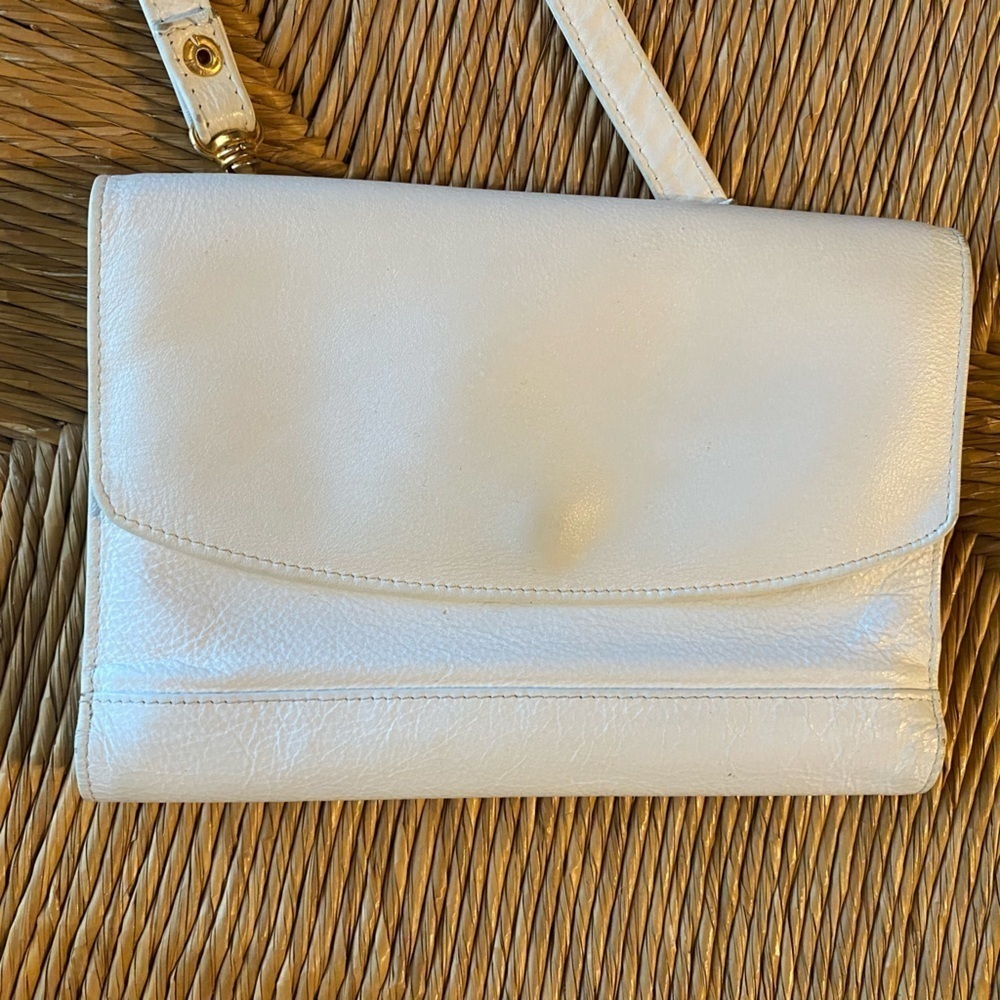 Classic White Leather Crossbody Bag